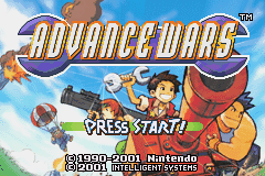 Advance Wars title screen for GameBoy Advance